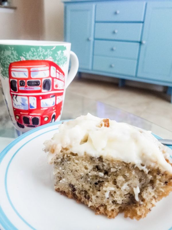 Homemade Banana Cake With Lemon Cream Cheese Frosting